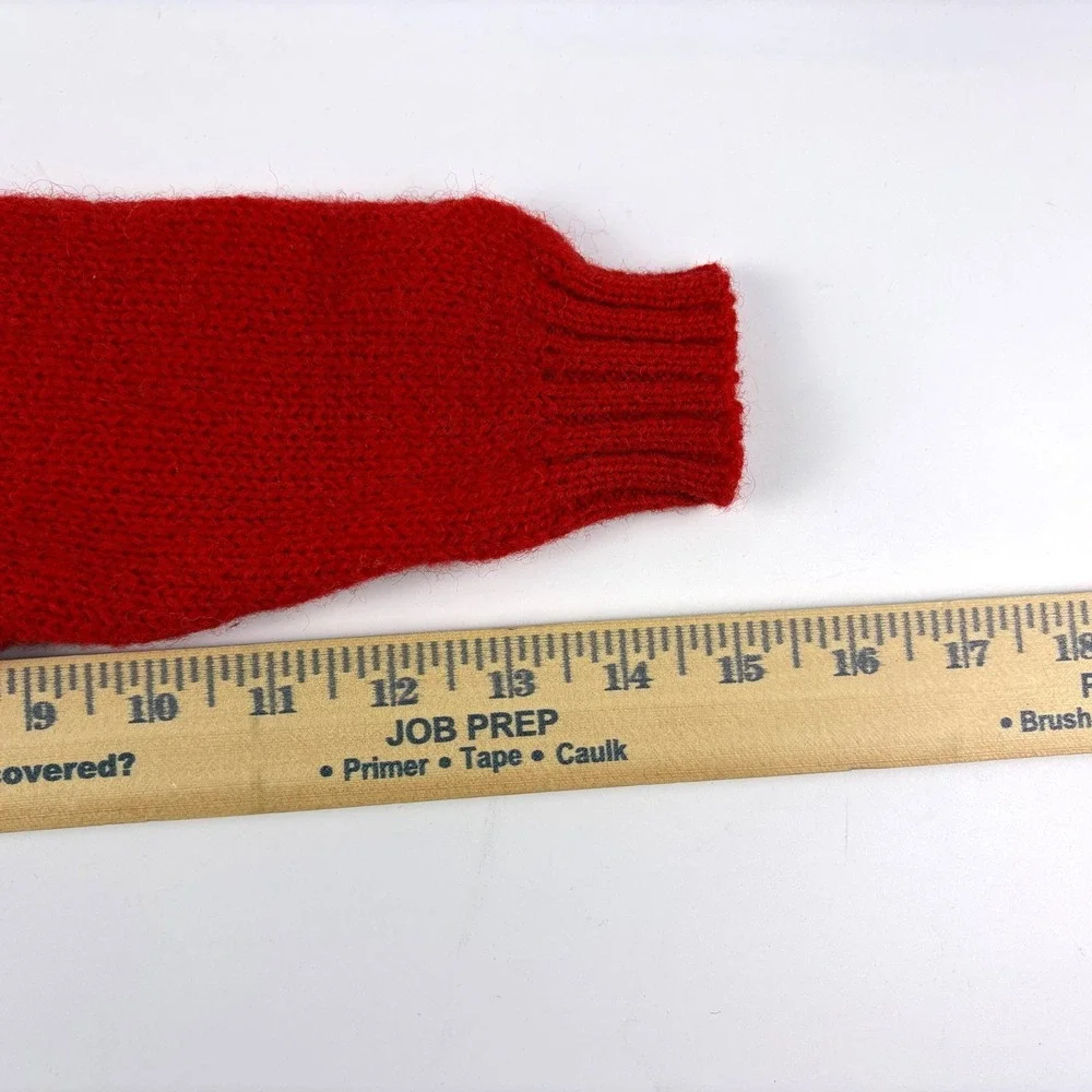VTG Clansman 100% Shetland Wool Childrens Sweater‎ 10/30 Red Navy Blue Fair Isle